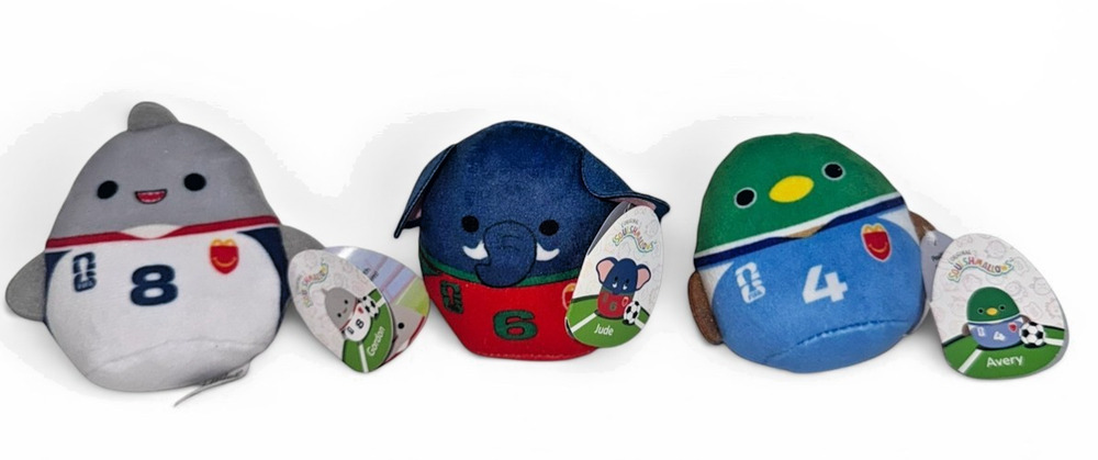 McDonalds FIFA World Cup 2026 Squishmallows Gordon Jude Avery Plush Lot Of 3
